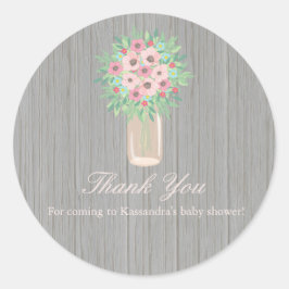 Adesivo Flores Russas Num Chá de fraldas De Mason Jar