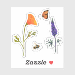 Adesivo Flores Selvagens Abelhas de Butterfly