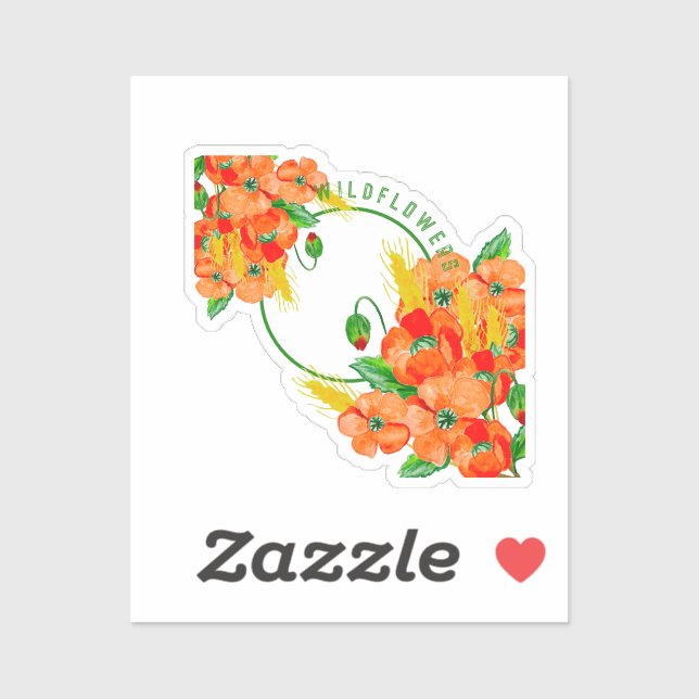 Adesivo Flores selvagens aquarela (Folha)