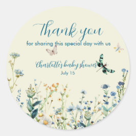 Adesivo Flores selvagens bebê em chá de fraldas