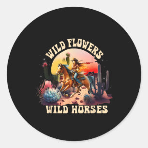 Adesivo Flores Selvagens de Cavalos Soltos - Ho Selvagem
