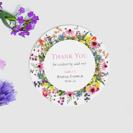 Adesivo Flores selvagens e Borboletas Obrigado