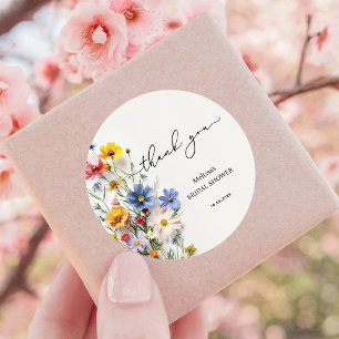 Adesivo Flores Selvagens Obrigado Chá de panela