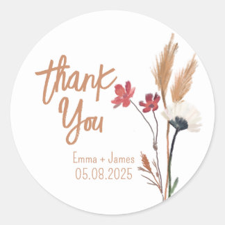 Adesivo Flores Selvagens Pintadas Obrigado Sticker