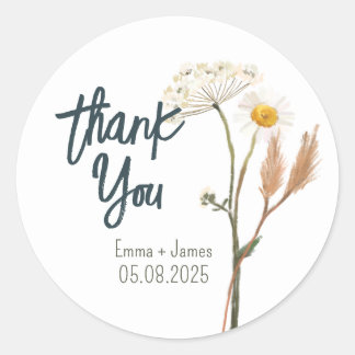Adesivo Flores Selvagens Pintadas Obrigado Sticker