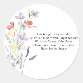 Adesivo Flores selvagens - Rótulo da vela de oração