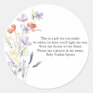 Adesivo Flores selvagens - Rótulo da vela de oração