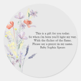 Adesivo Flores selvagens - Rótulo da vela de oração