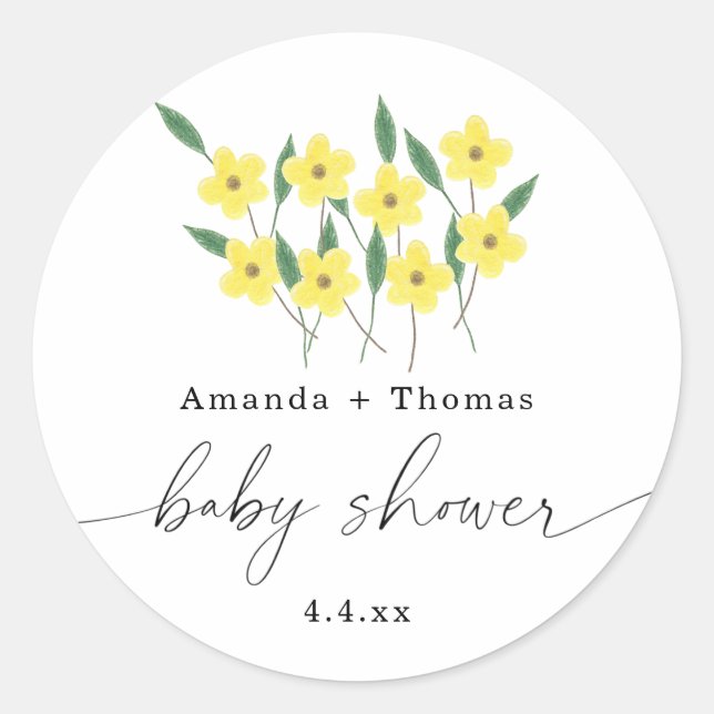 Adesivo Flores Silvestres Amarelas - Chás de Bebê (Frente)