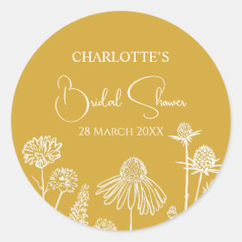 Adesivo Flores Silvestres Amarelas Desenhadas Floral