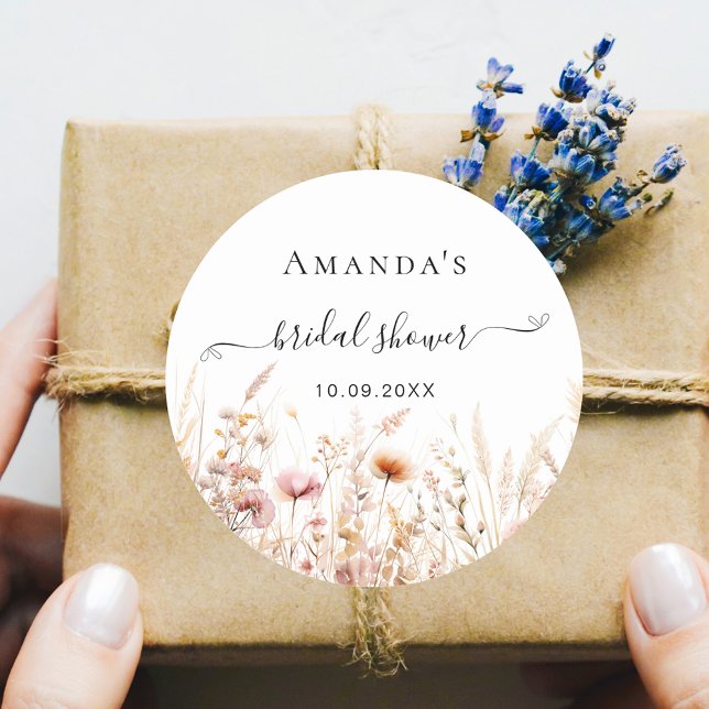 Adesivo Flores silvestres bege pêssego outono amor chá de  (Criador carregado)