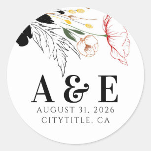 Adesivo Flores Silvestres Boho Moderno Acentos Pretos