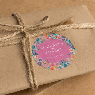 Adesivo Flores Silvestres Boho Rosa Caprichosas Aquarela C