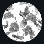 Adesivo Flores-silvestres brancas-negras modernas e elegan<br><div class="desc">Flores-silvestres brancas-negras modernas e elegantes</div>