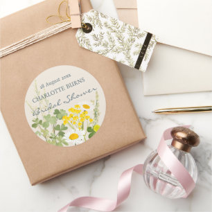 Adesivo Flores Silvestres Chuveiro de Noiva Personalizado