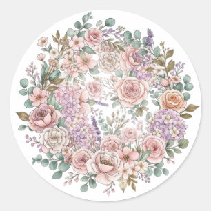 Adesivo Flores Silvestres Cor-de-Rosa em Aquarela Capricho