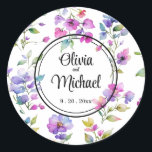 Adesivo Flores silvestres cor-de-rosa-rosa-Elegante<br><div class="desc">Flores silvestres cor-de-água púrpura Elegante - Perfeito para eventos de primavera, verão ou quedas. Belo trabalho de arte de aquarela cor rosa para o campo, o boho, o jardim e ocasiões de tema floral. Para começar a alterar nomes e detalhes do evento, clique em "Personalizar este modelo" e edite o...</div>