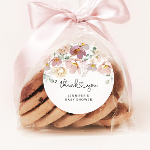 Adesivo Flores silvestres de aquarela obrigado