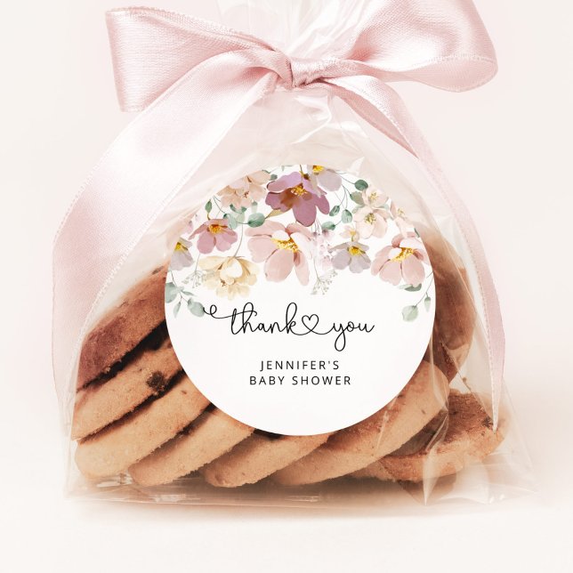 Adesivo Flores silvestres de aquarela obrigado (Criador carregado)