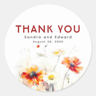Adesivo Flores Silvestres Elegantes Obrigado