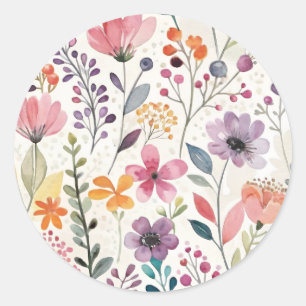 Adesivo Flores-silvestres, Padrão Whimsical Floral