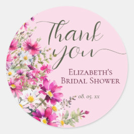 Adesivo Flores Silvestres Rosa Brilhante Escrito Floral Ob