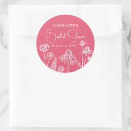 Adesivo Flores Silvestres Rosa Desenhadas Floral