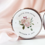 Adesivo Flores Simples De Aquarela Neutra De Boho | Casame<br><div class="desc">Esses adesivos de casamento simples e elegantes apresentam um buquê rústico de flores aquáticas e verde em tons neutros de pêssego,  terracota e marfim,  sobre um fundo branco com um sutil esplendor de aquarela.</div>
