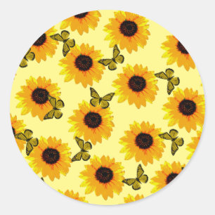 Adesivo Flores Solares E Borboletas Pintadas,