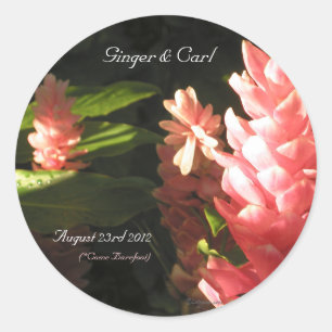 Adesivo Flores tropicais cor-de-rosa-rosa - Envelopes