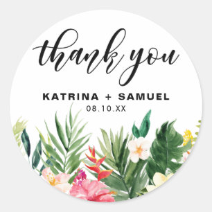 Adesivo Flores tropicais da aguarela que Wedding o