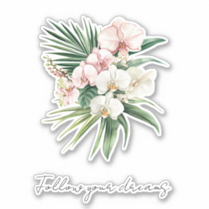 Adesivo Flores Tropicais De Orquídeas Rosa