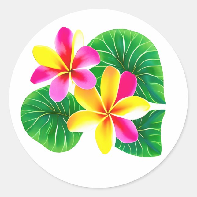 Adesivo Flores Tropicais De Plumeria (Frente)