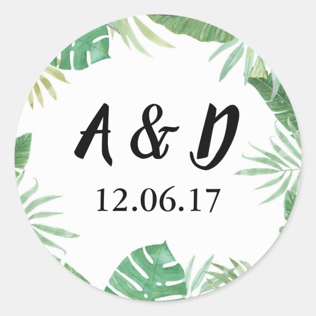 Adesivo Flores Tropicais Palmeiras Rastreadas Palm Deixar  (Frente)