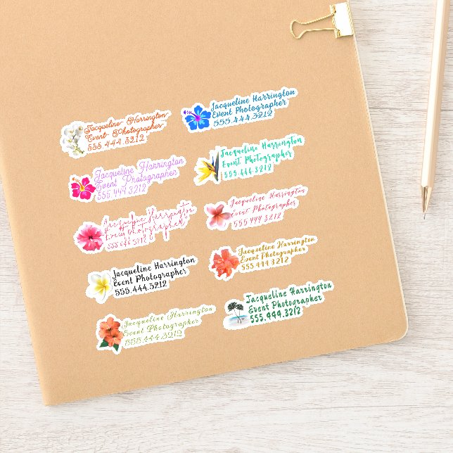 Adesivo Flores Tropicais Vinheta De Vinilo Com Corte Perso (Notebook)