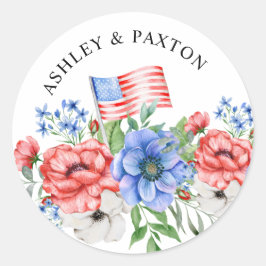 Adesivo Flores Vermelhas, Brancas e Azuis, com Sticker