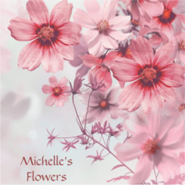 Adesivo Flores Vermelhas Cor-de-Água Rosa