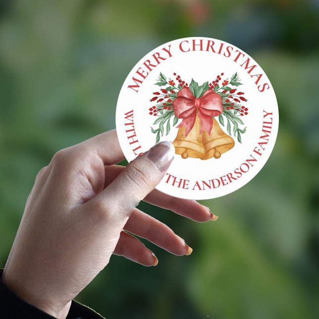 Adesivo Flores Vermelhas Cujas Berries Bell Arco Feliz Nat (Criador carregado)