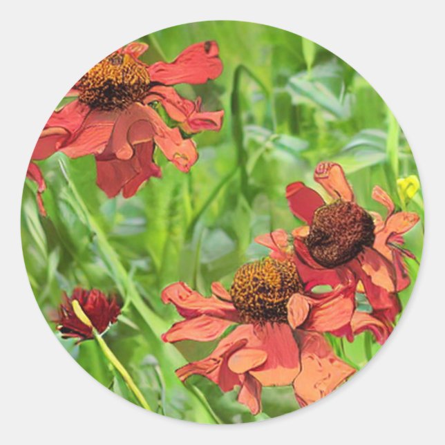 ADESIVO FLÔRES VERMELHAS DE RUDBECKIA (Frente)