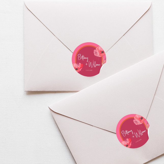 Adesivo Flores Vibrantes Rosa e Laranja em Floraison (Criador carregado)