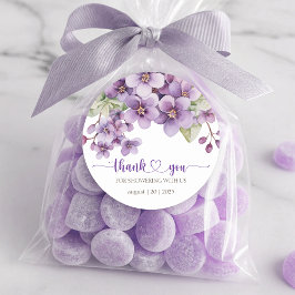 Adesivo Flores Violeta Delicadas De Verão Muito Obrigado