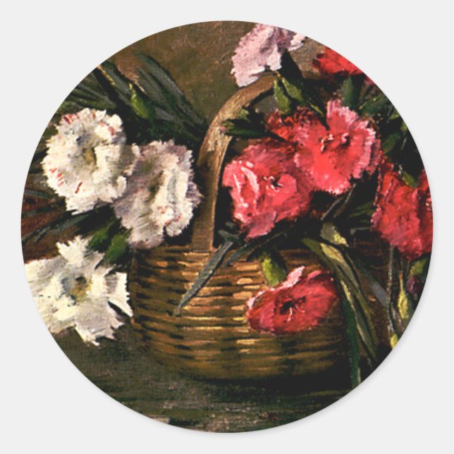 Adesivo Flores Vitorianas Antigas, Cravos Florais (Frente)