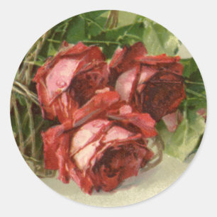 Adesivo Flores Vitorianas Antigas, Rosas Vermelhas
