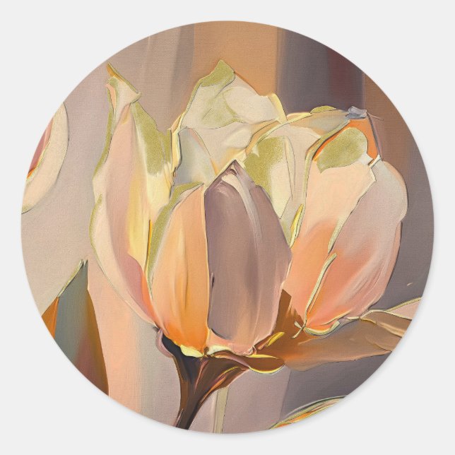 Adesivo Florescer Silencioso – Tulipas Abstratas em Ouro S (Frente)