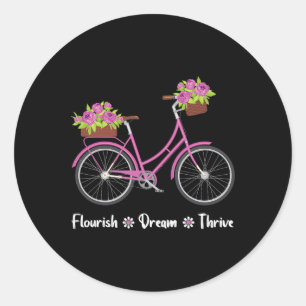 Adesivo Florescer Sonho Prosperar Floral Bicicleta Subtil