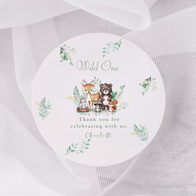 Adesivo Floresta Amigos no primeiro aniversário (Criador carregado)