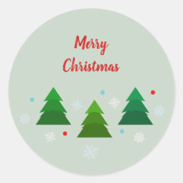 Adesivo Floresta de árvores de Natal, flocos de neve, pont