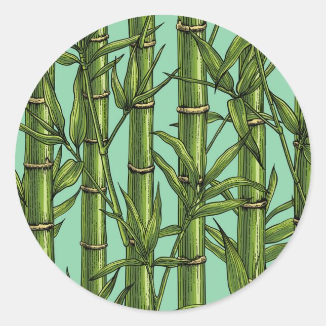 Adesivo Floresta de bambu em azul claro (Frente)