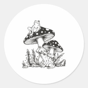 Adesivo Floresta de Cogumelos de Rã Vintage Estética da Na