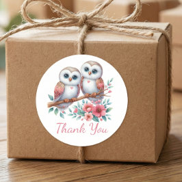 Adesivo Floresta de Coruja Boho País Casamento Obrigado 